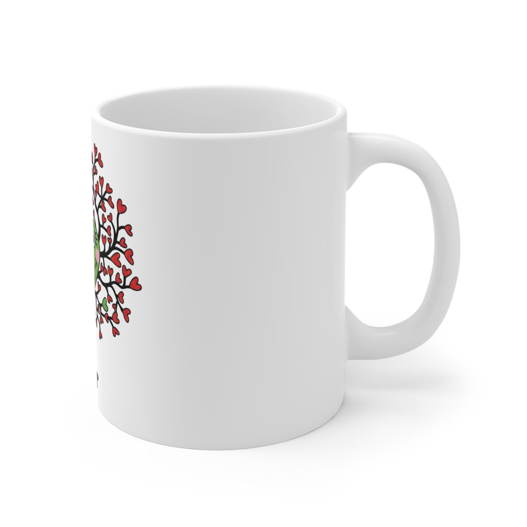 Heart Tree Frog Mug | Cute Green Frog with Heart-Shaped Branches