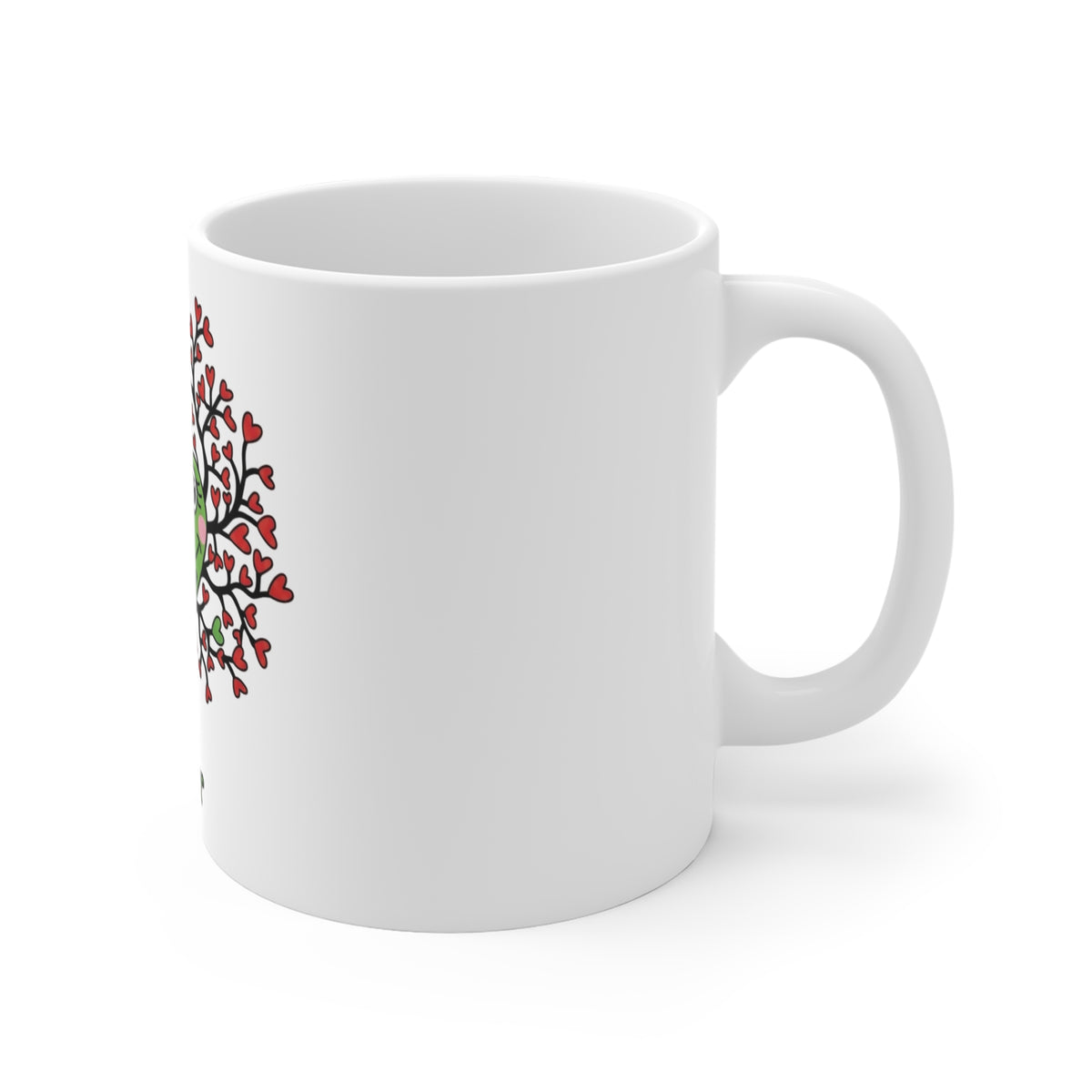 Heart Tree Frog Mug | Cute Green Frog with Heart-Shaped Branches
