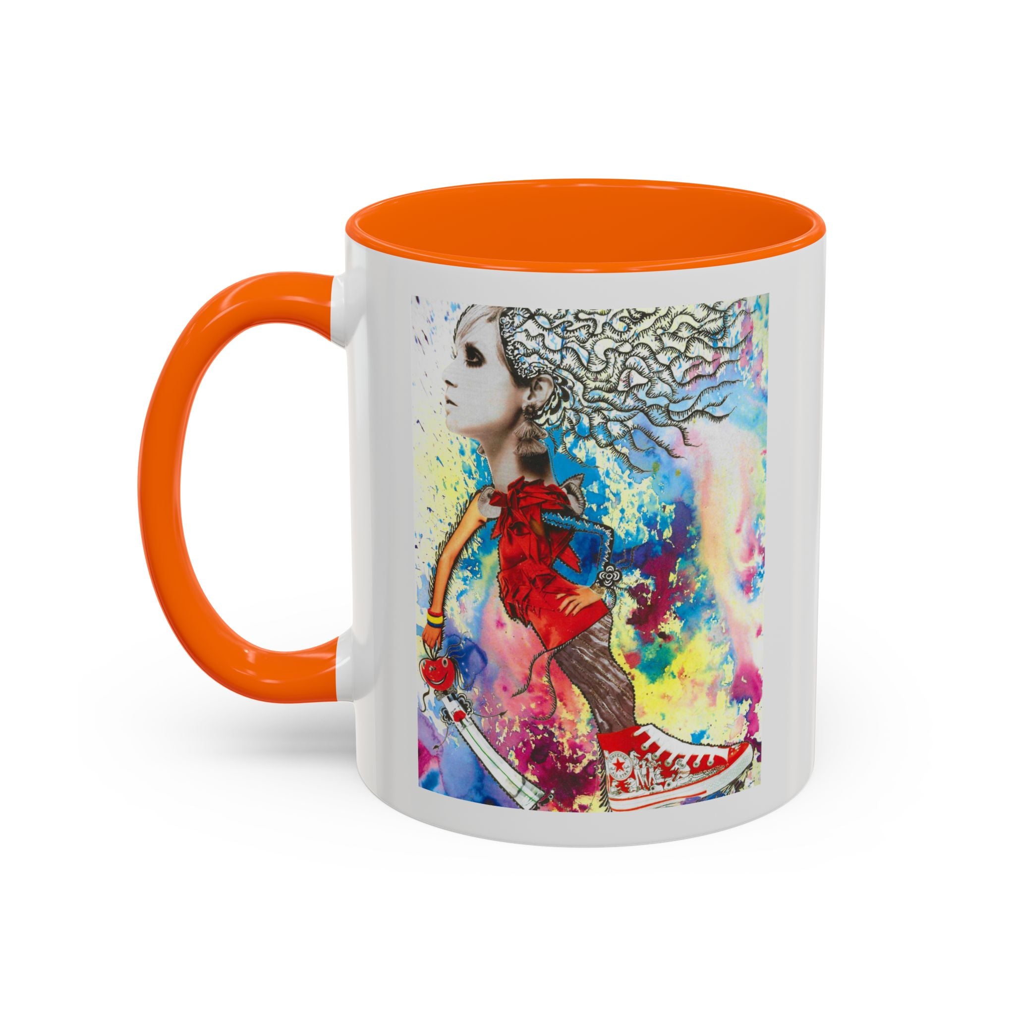Colorful Abstract Woman Portrait Mug | Accent Coffee Mug