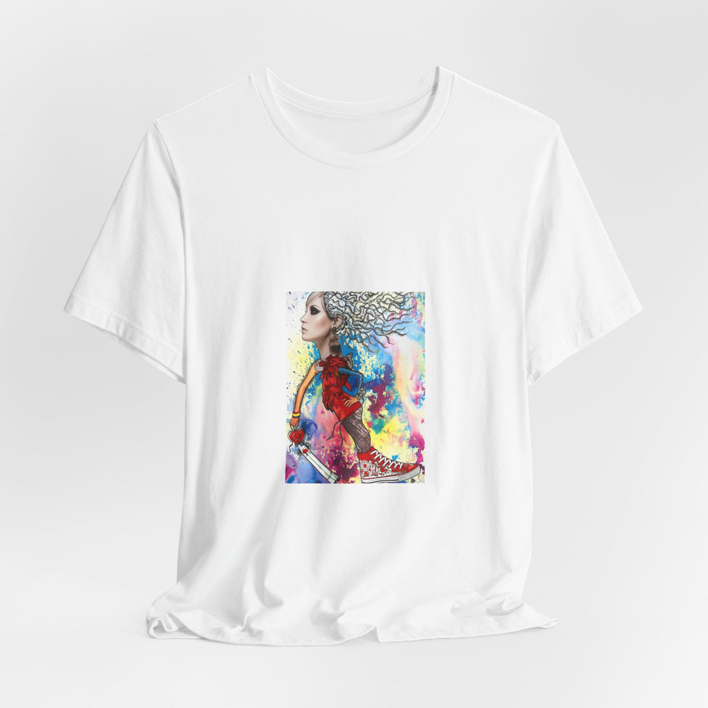 Abstract Watercolor Woman Portrait T‑Shirt