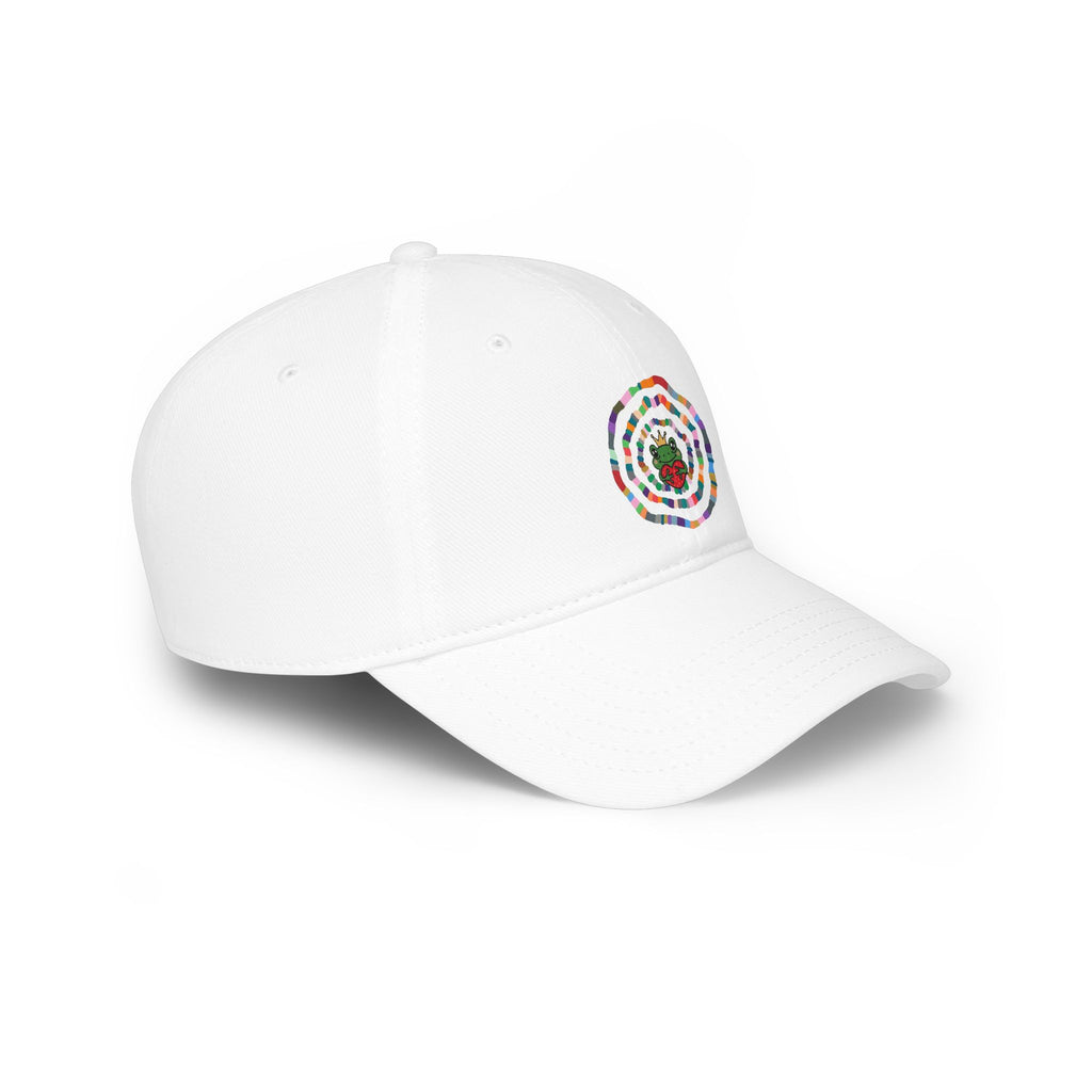 Colorful Spiral Sunflower Cap | Red Low Profile Baseball Cap