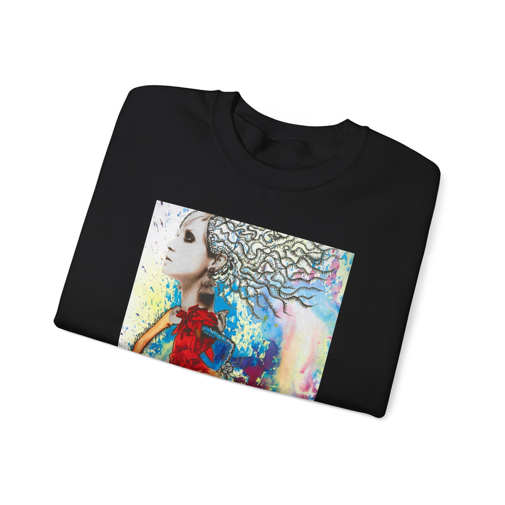 Colorful Abstract Woman Portrait Sweatshirt | Psychedelic Paint Art