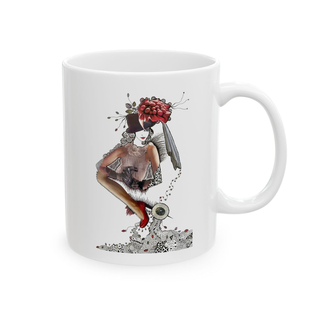 Floral Deer Illustration Mug | Ceramic Coffee Cup