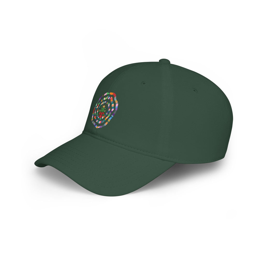 Colorful Spiral Sunflower Cap | Red Low Profile Baseball Cap
