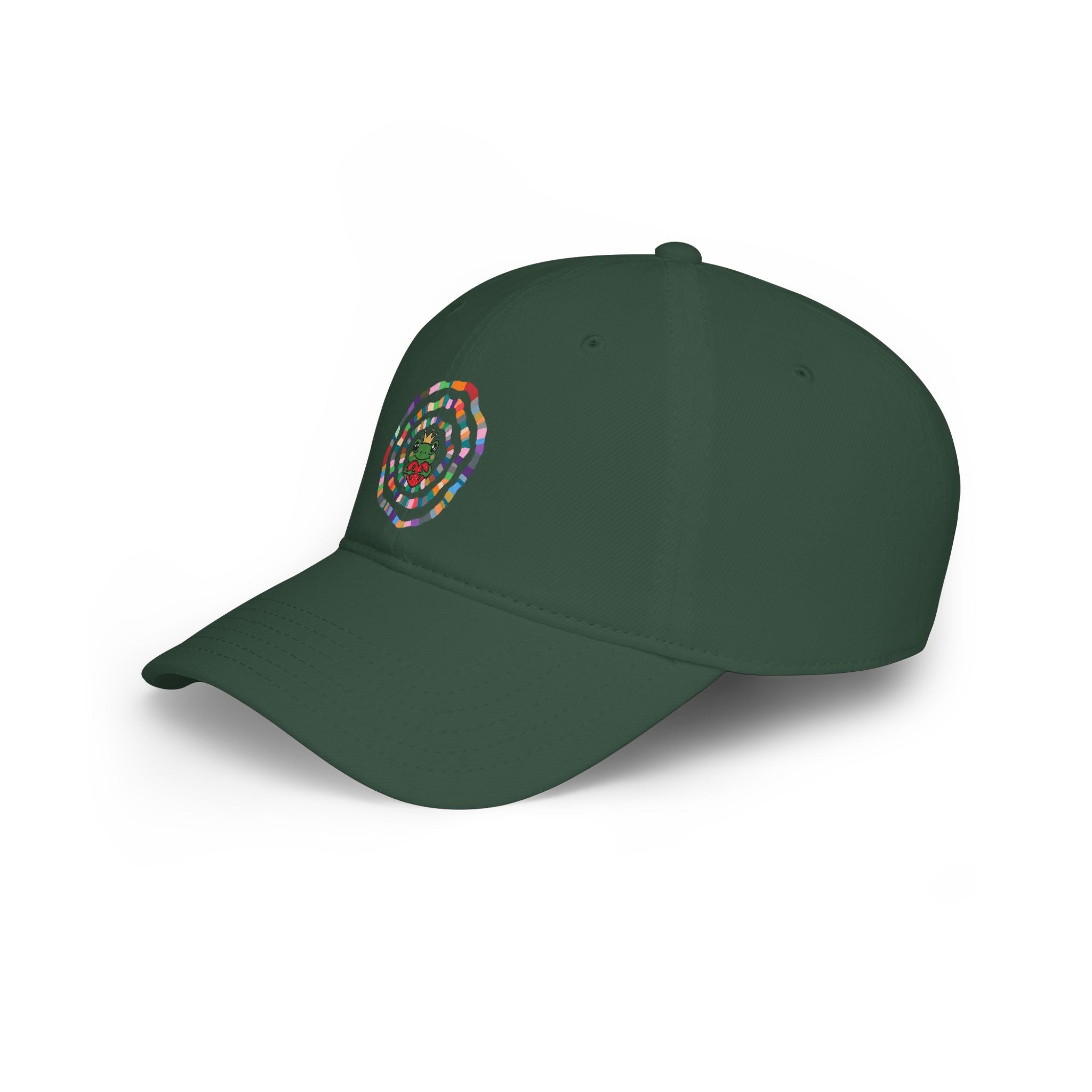 Colorful Spiral Sunflower Cap | Red Low Profile Baseball Cap