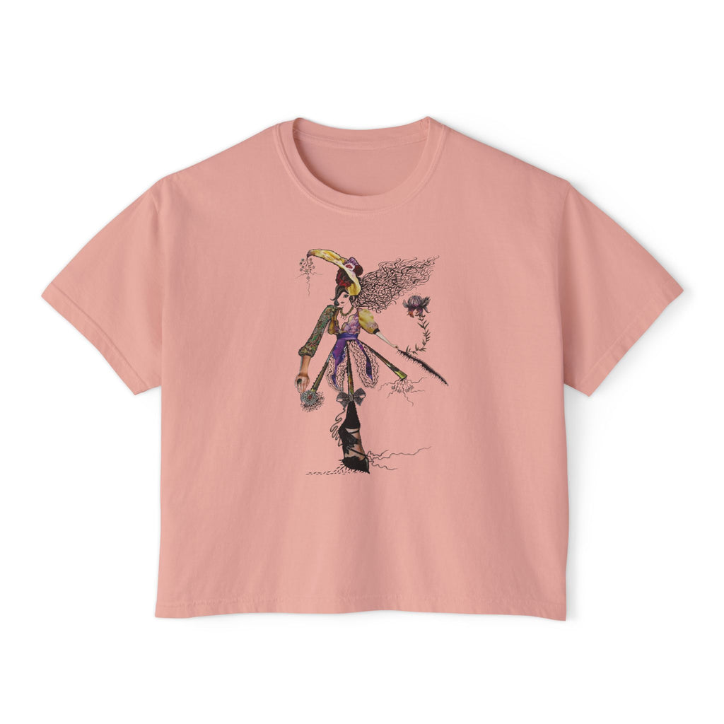 Witchy Girl Illustration Tee | Hand-Drawn Witch, Broom & Raven