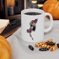 Rose Skeleton Illustration Mug | Floral Bone Anatomy Ceramic Mug