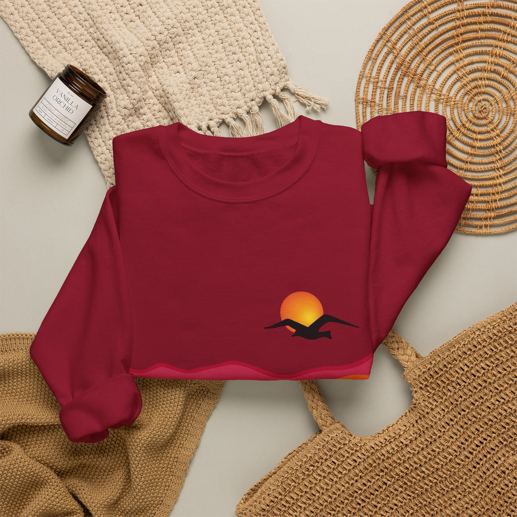 Desert Sunset Landscape Sweatshirt | Sunset Dunes with Road and Bird