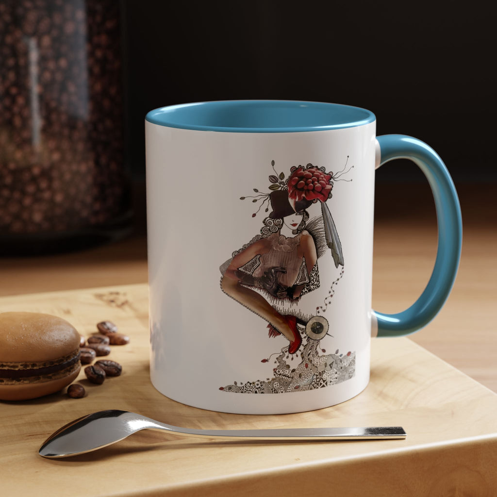 Floral Skull Pinup Mug | Accent Coffee Mug