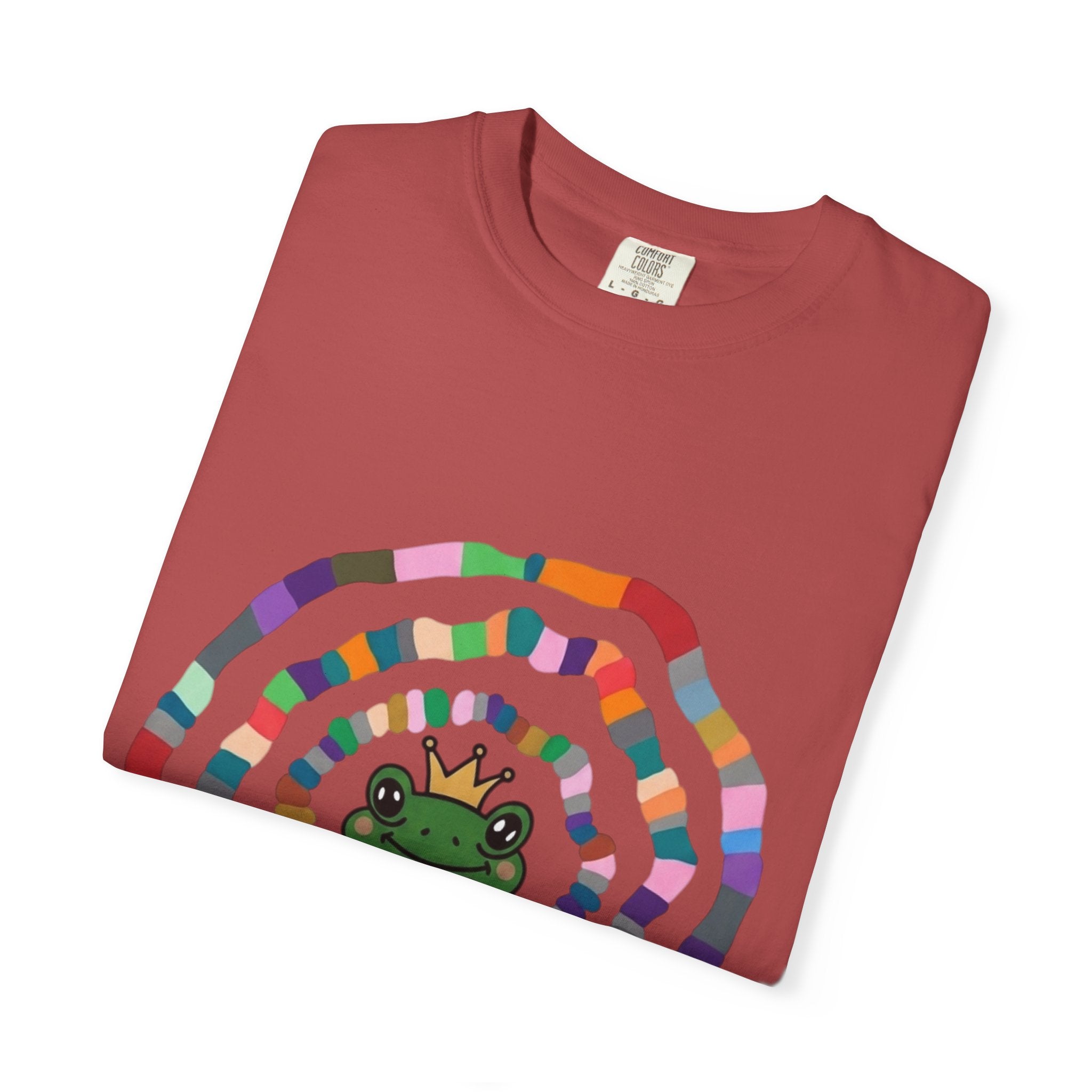 Crowned Frog Heart T-Shirt | Colorful Spiral Doodle