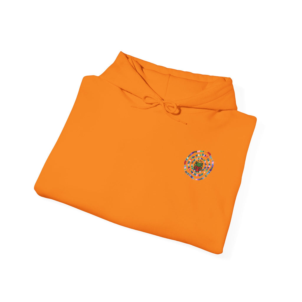 Floral Mandala Logo Hoodie | Small Chest Emblem Sweatshirt