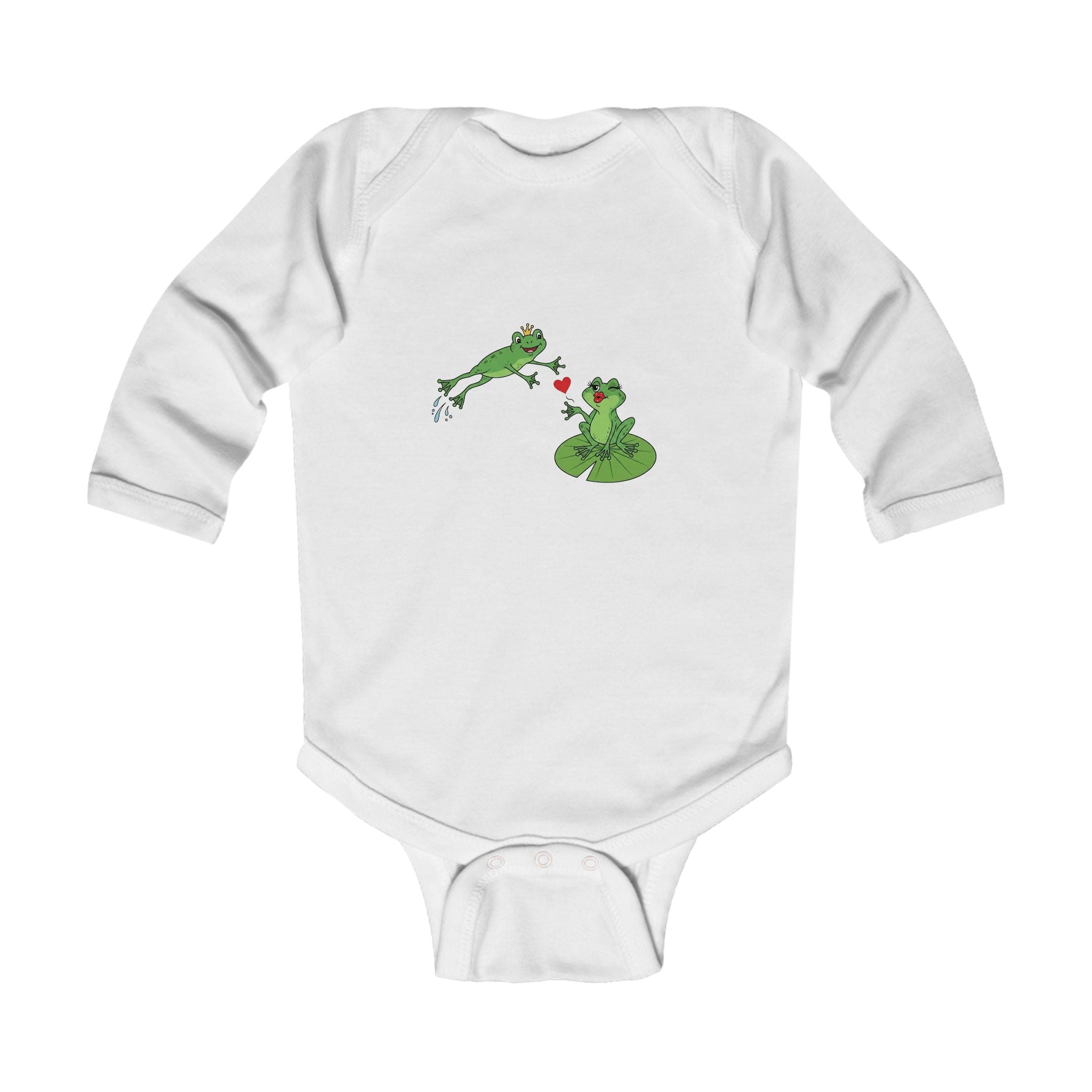 Kissing Frog Prince Infant Bodysuit | Cute Fairy Tale Frog on Lily Pad