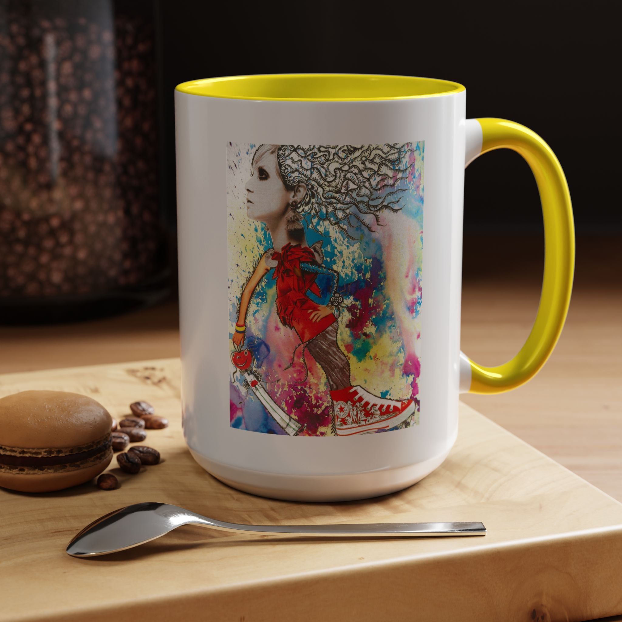 Colorful Abstract Woman Portrait Mug | Accent Coffee Mug
