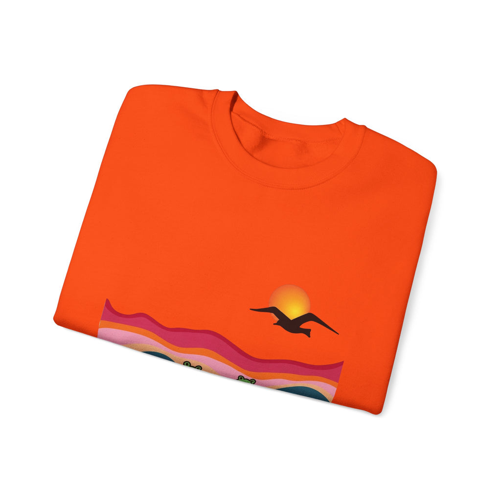 Desert Sunset Landscape Sweatshirt | Sunset Dunes with Road and Bird