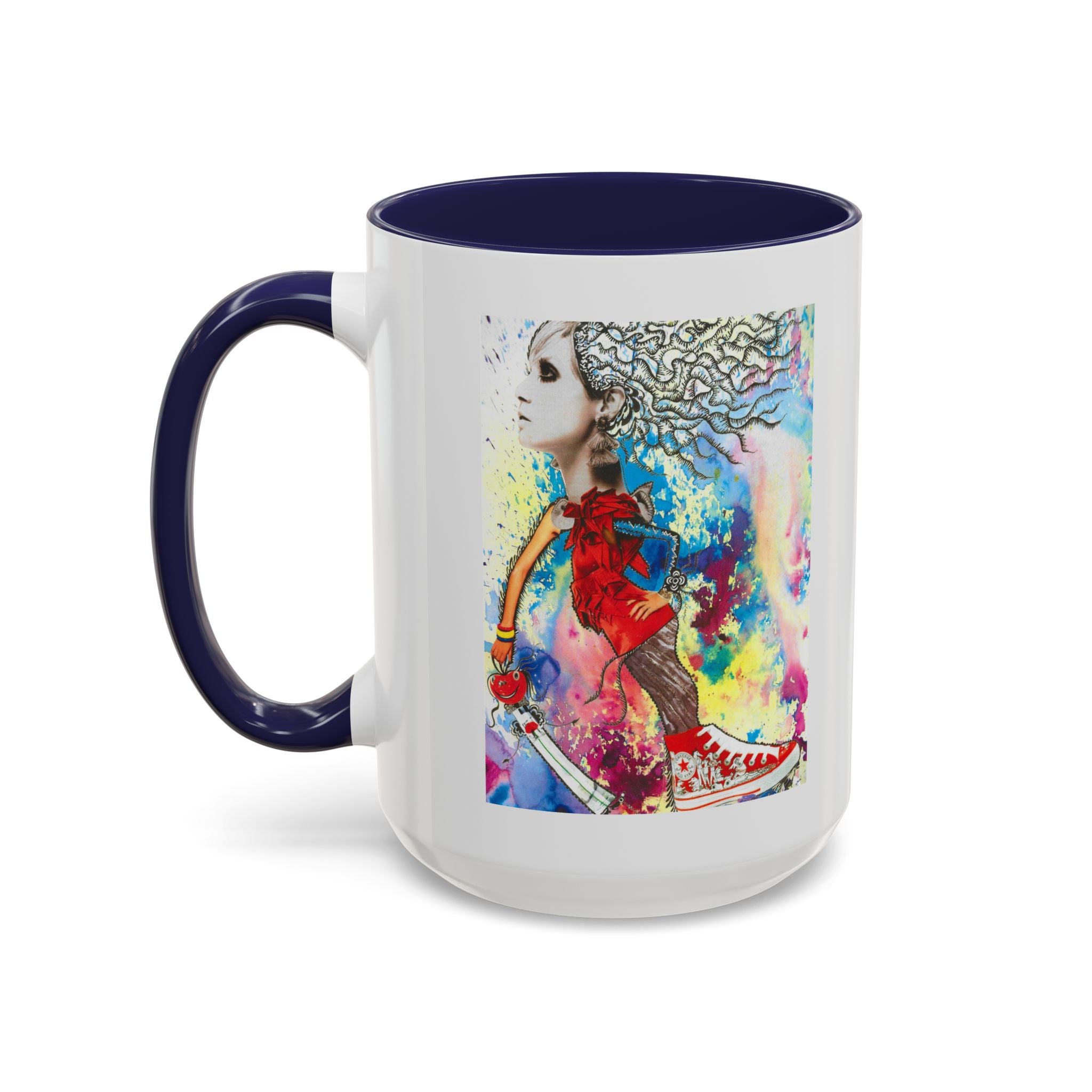 Colorful Abstract Woman Portrait Mug | Accent Coffee Mug