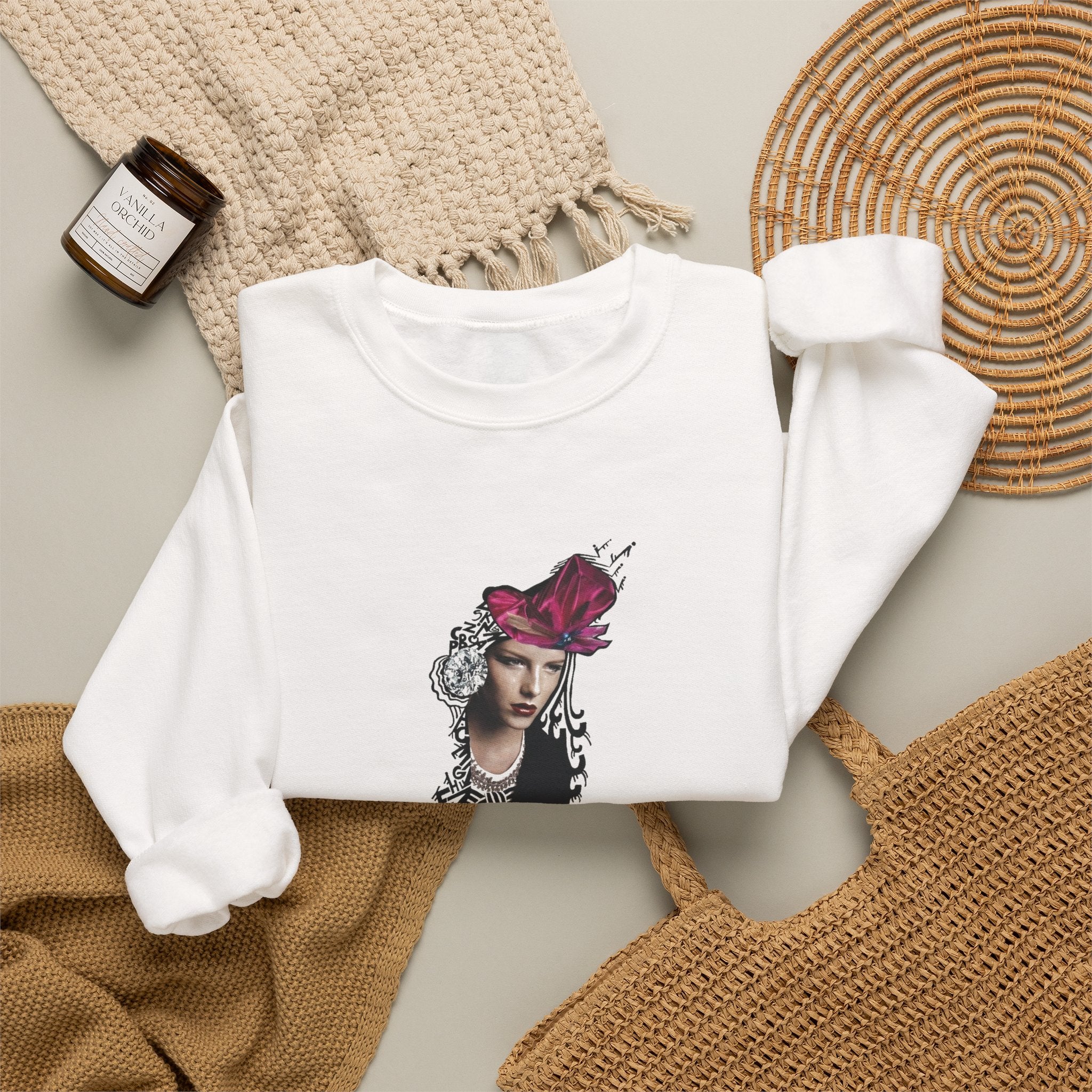 Vintage Floral Lady Portrait Sweatshirt