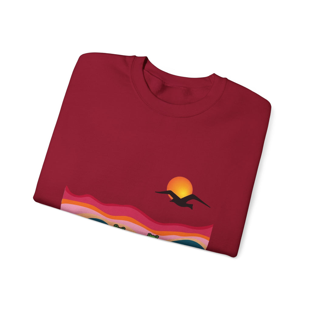 Desert Sunset Landscape Sweatshirt | Sunset Dunes with Road and Bird