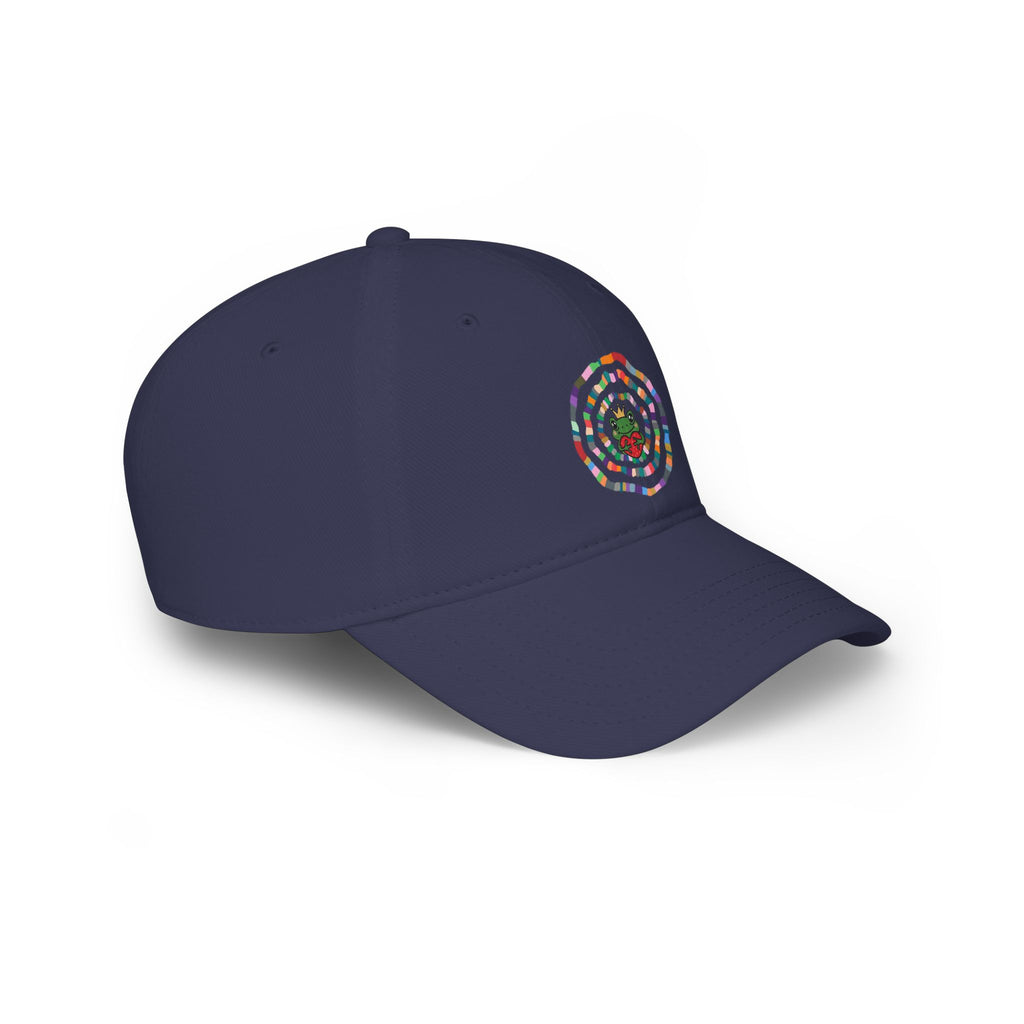Colorful Spiral Sunflower Cap | Red Low Profile Baseball Cap
