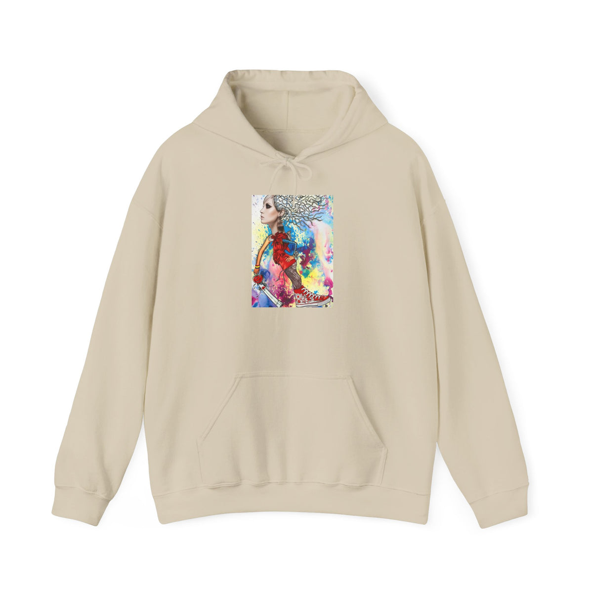 Hoodie — Colorful Mermaid Watercolor Art Pullover
