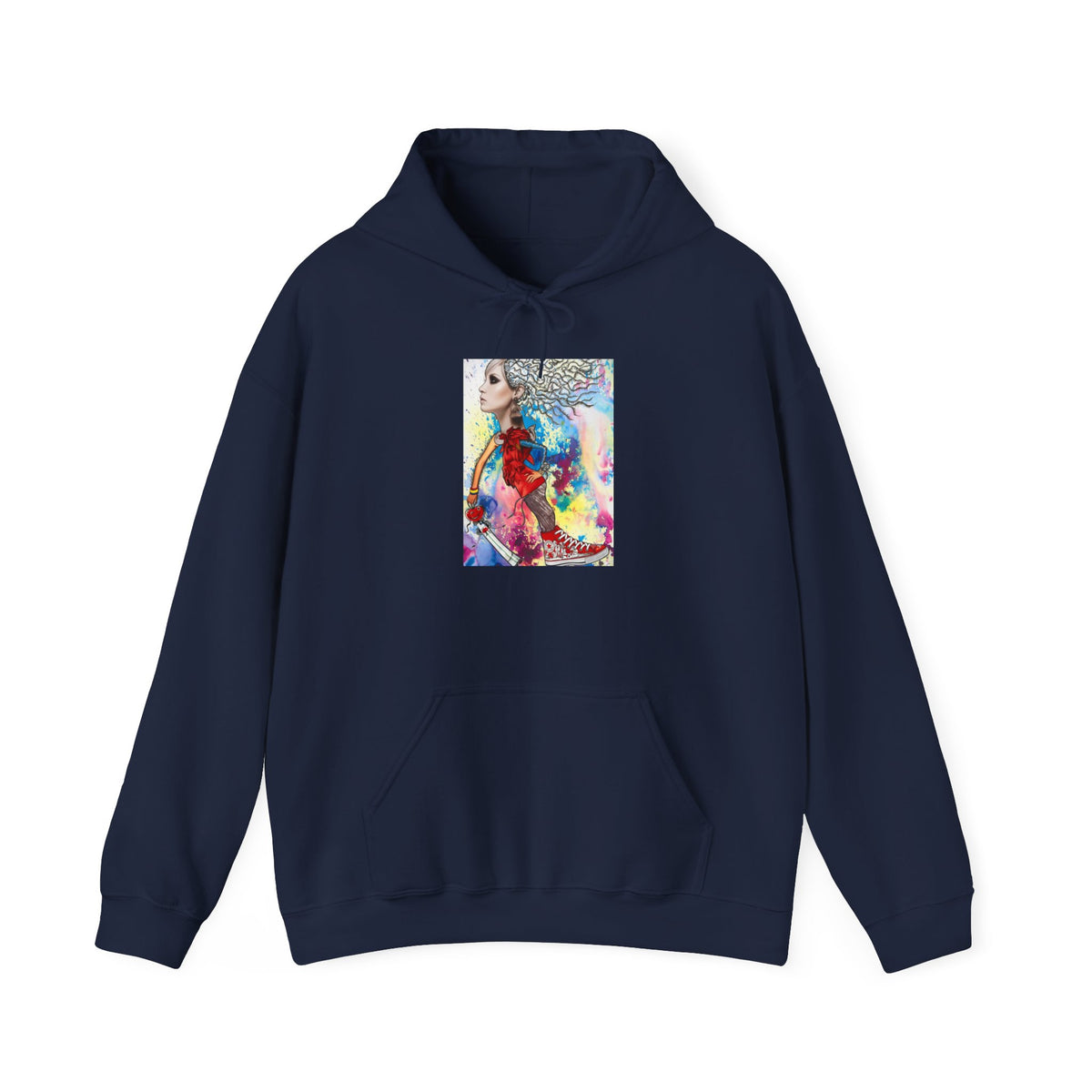 Hoodie — Colorful Mermaid Watercolor Art Pullover