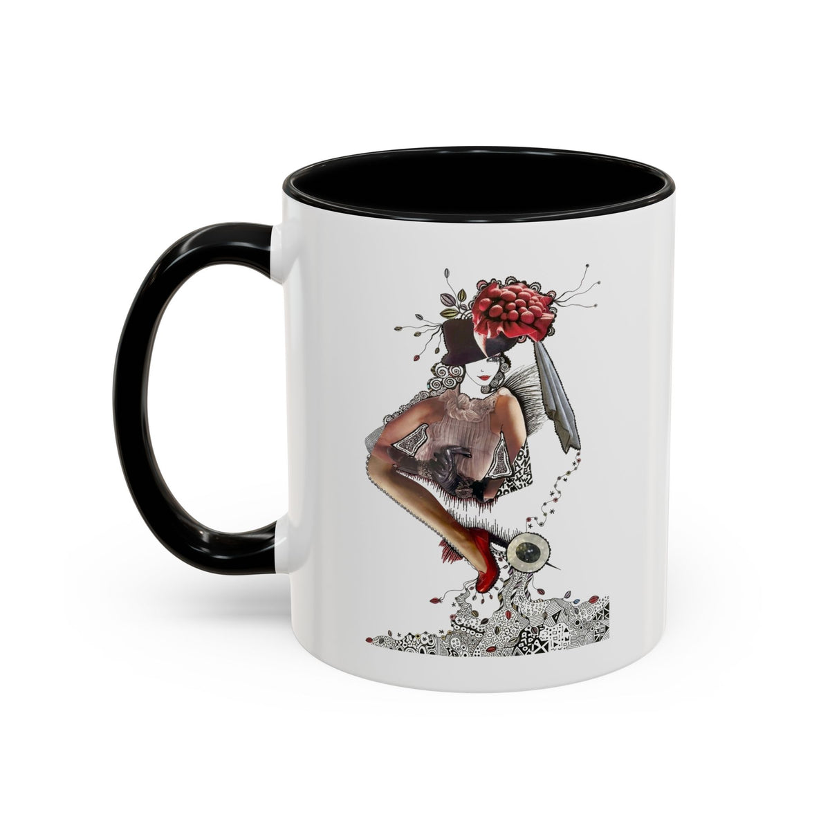 Floral Skull Pinup Mug | Accent Coffee Mug