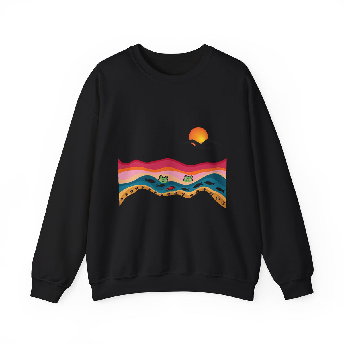 Desert Sunset Landscape Sweatshirt | Sunset Dunes with Road and Bird