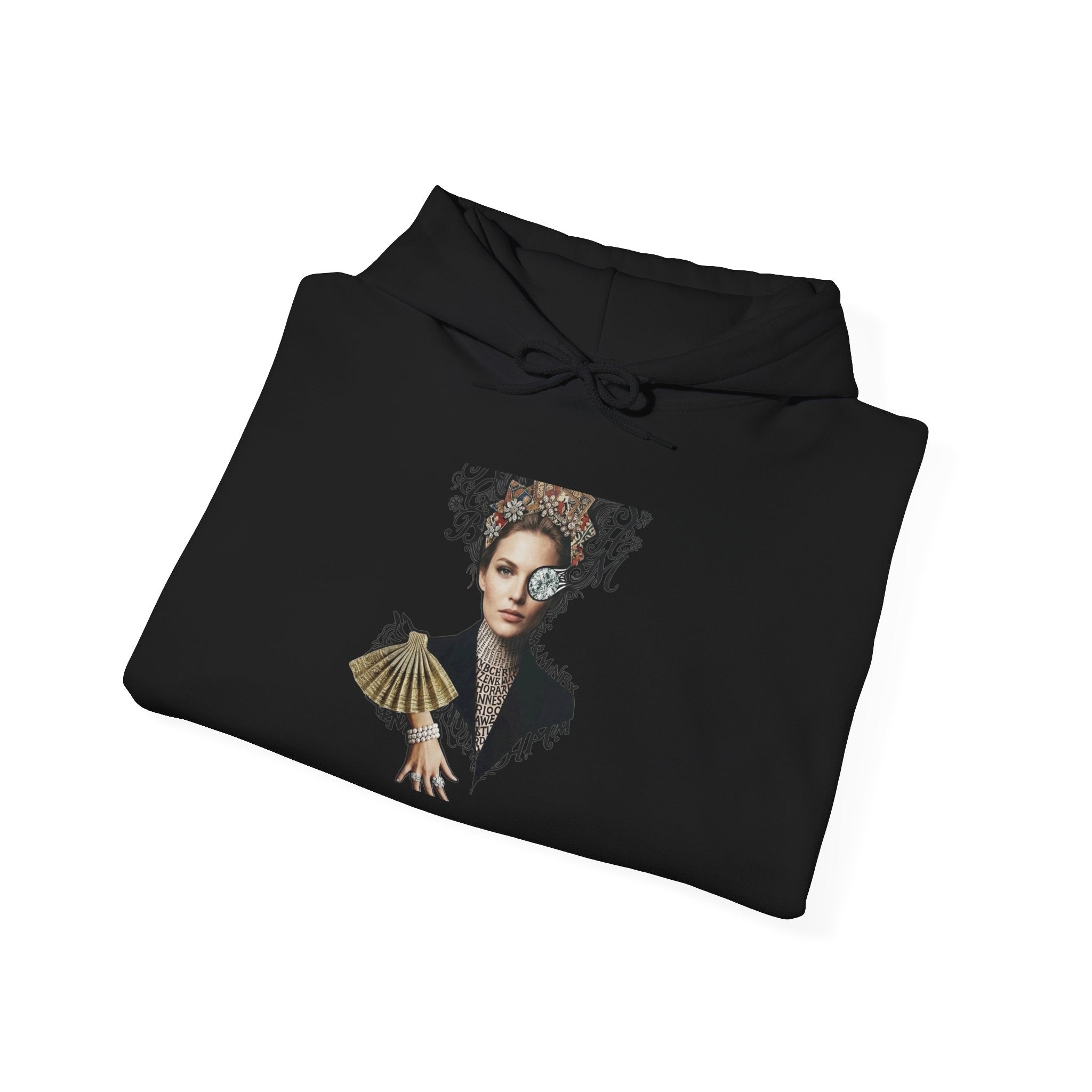 Artistic Portrait Hoodie – Elegant Woman Floral Crown Pullover