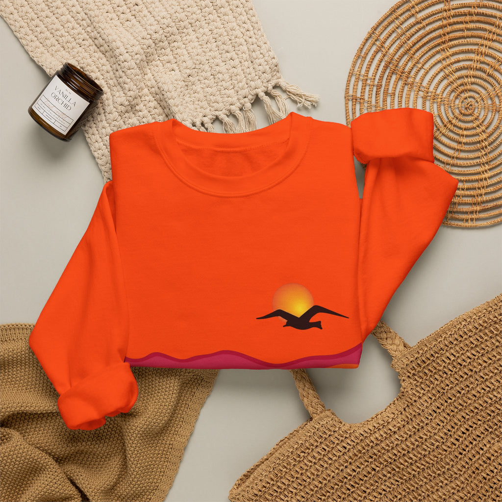 Desert Sunset Landscape Sweatshirt | Sunset Dunes with Road and Bird