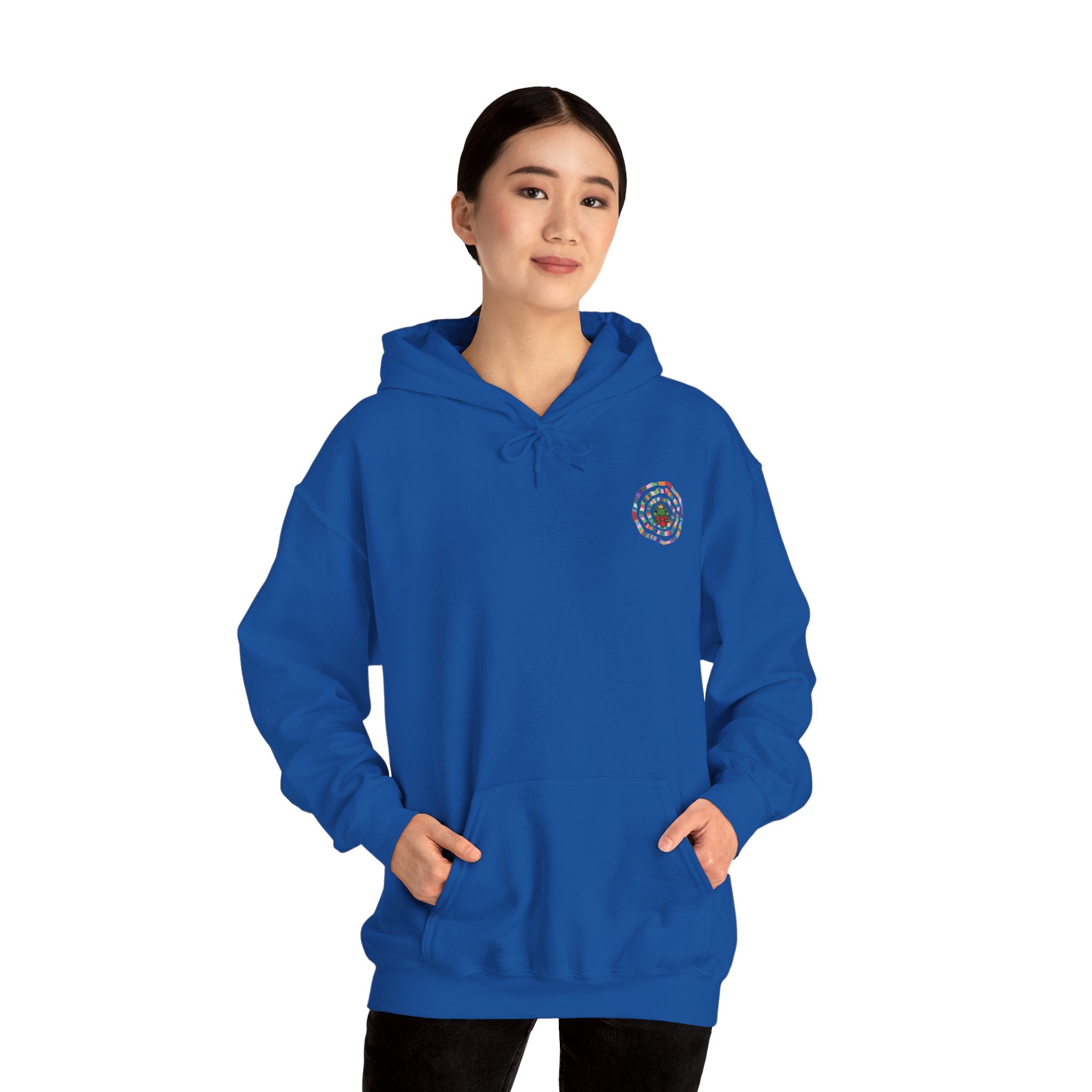 Floral Mandala Logo Hoodie | Small Chest Emblem Sweatshirt