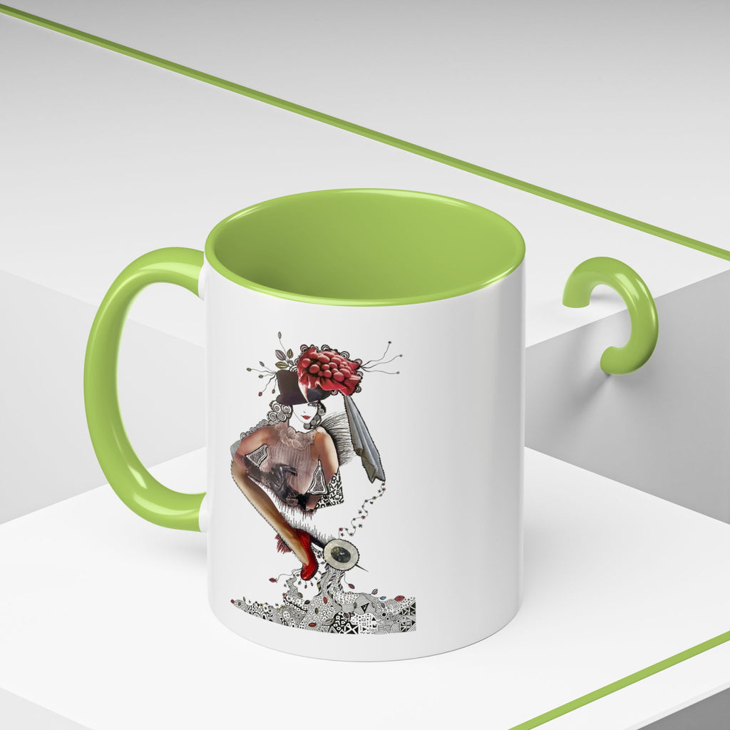 Floral Skull Pinup Mug | Accent Coffee Mug