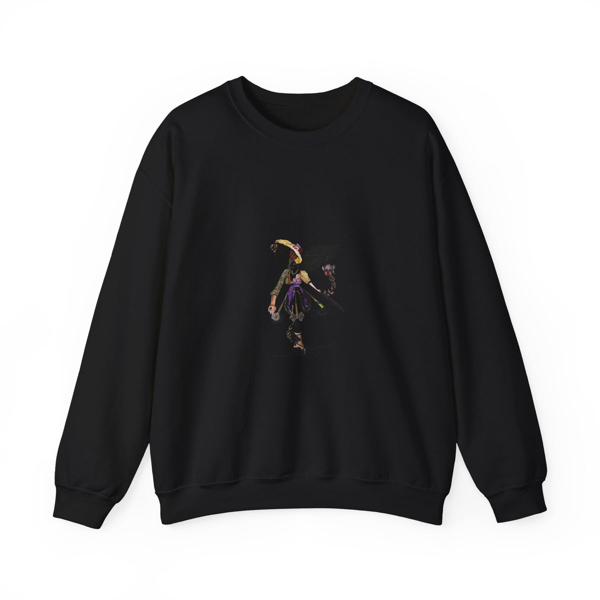 Crewneck Sweatshirt - Gothic Jester Skeleton Illustration