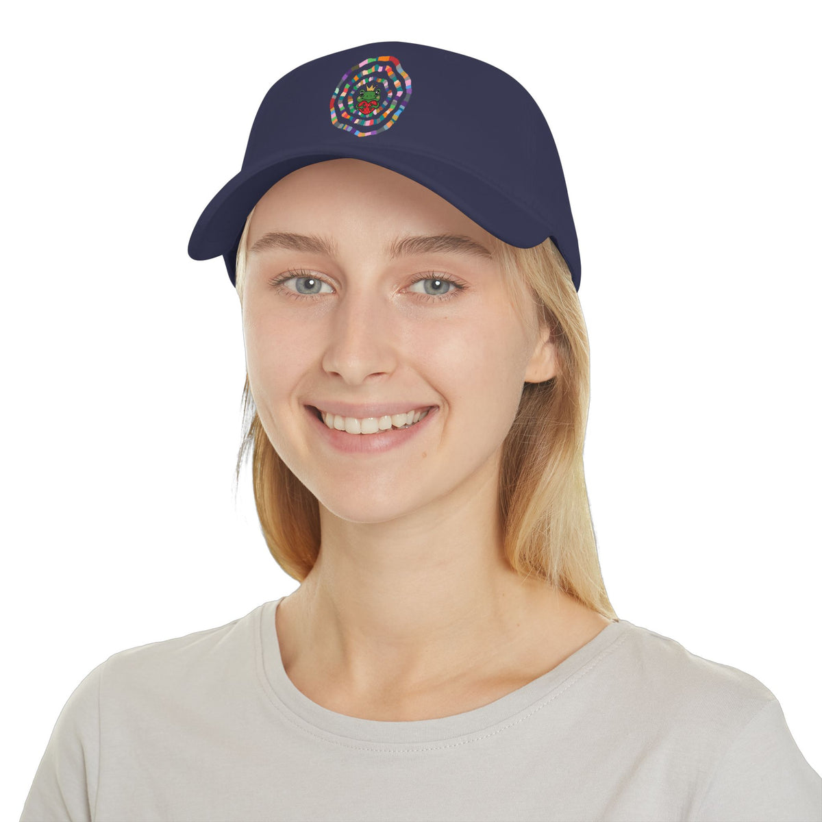Colorful Spiral Sunflower Cap | Red Low Profile Baseball Cap