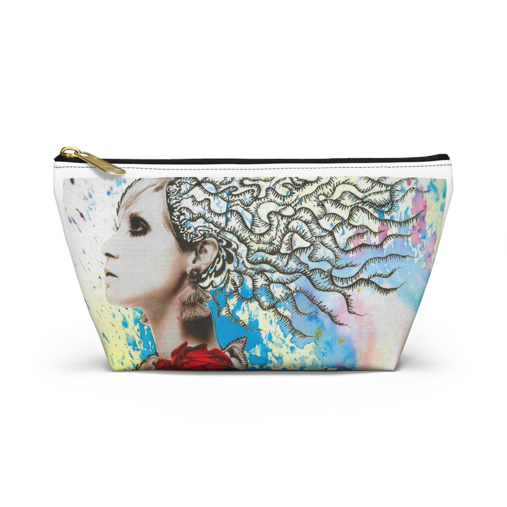 Colorful Girl Illustration Accessory Pouch | T-Bottom Cosmetic Bag