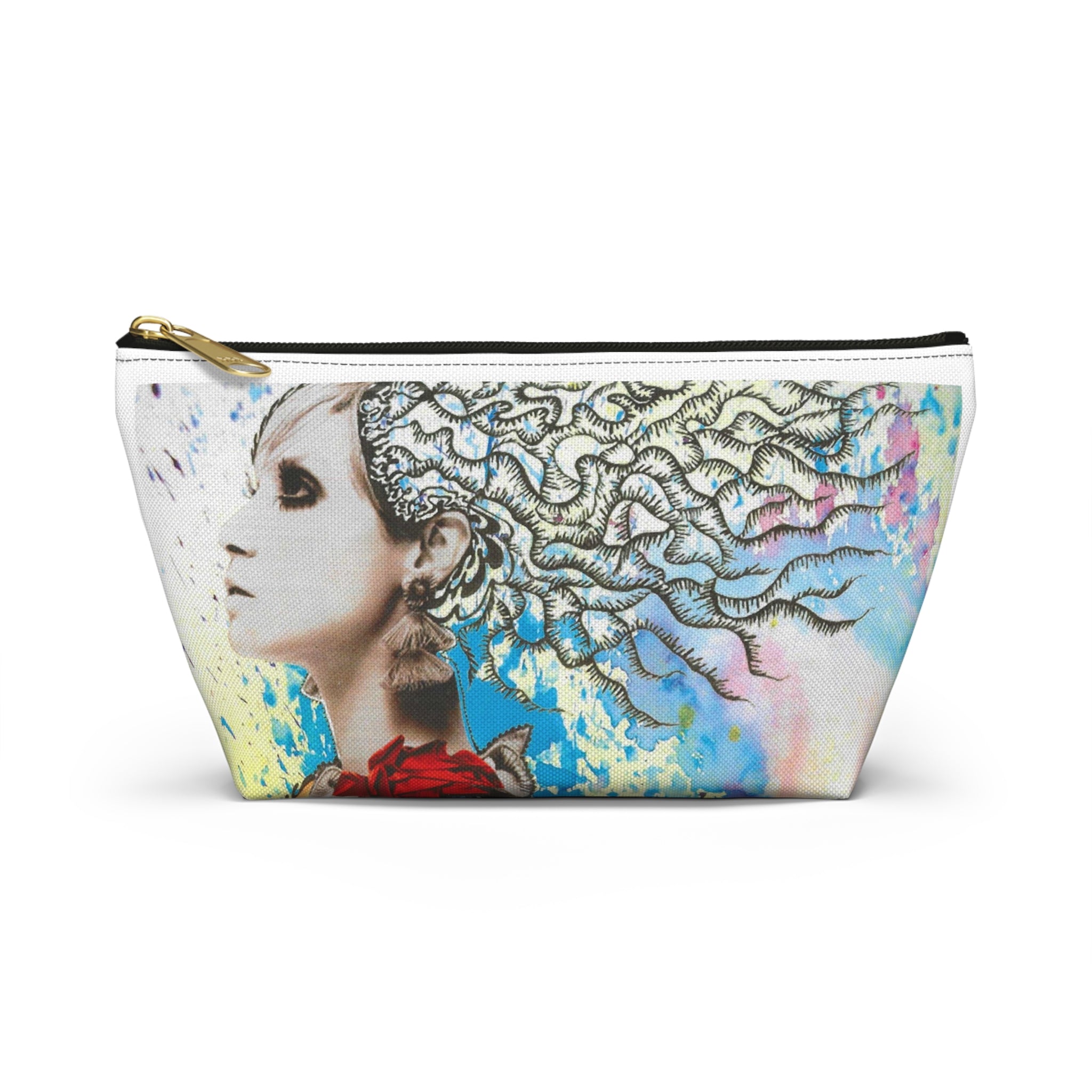 Colorful Girl Illustration Accessory Pouch | T-Bottom Cosmetic Bag