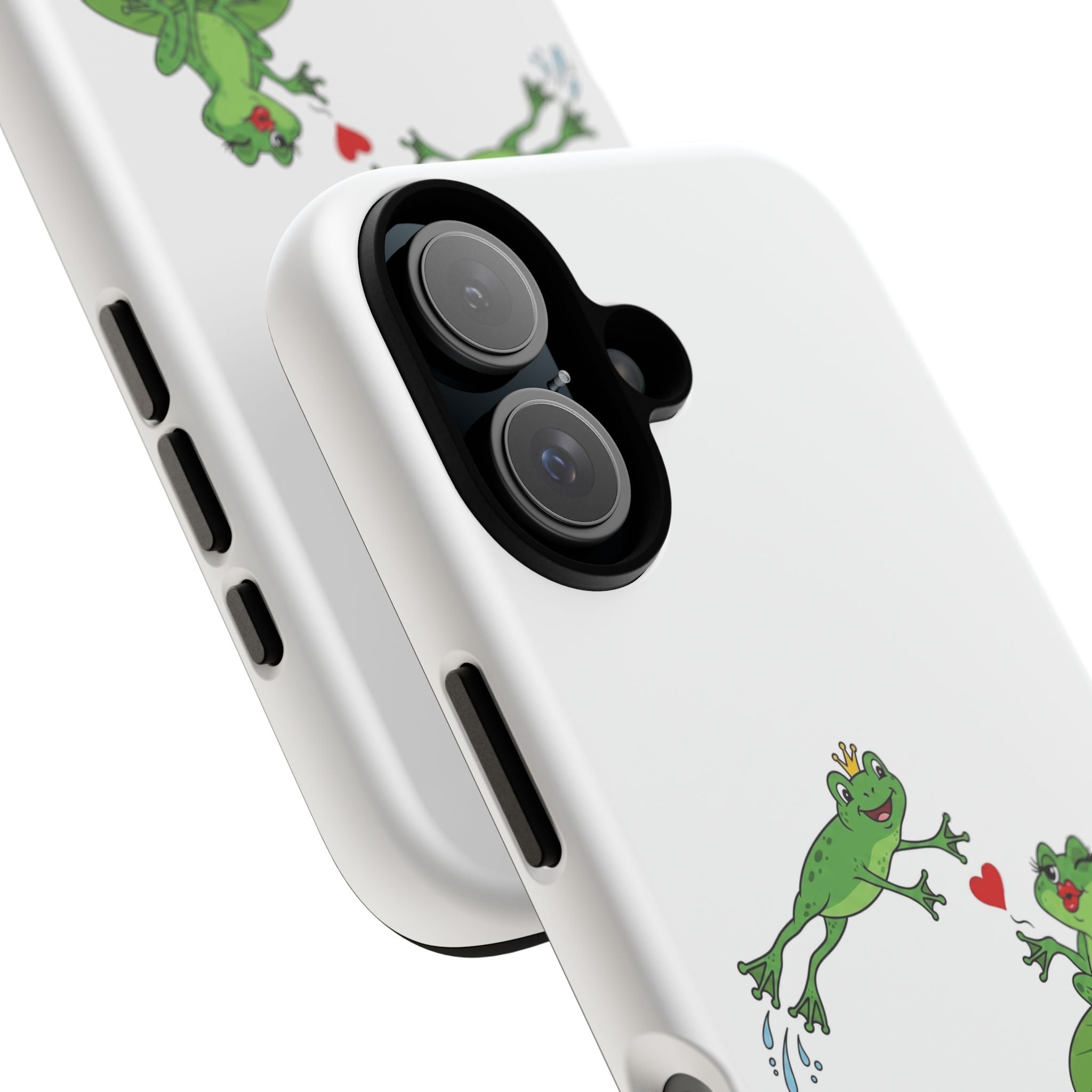 Kissing Frog Illustration Tough Phone Case | Cute Lily Pad Love Design
