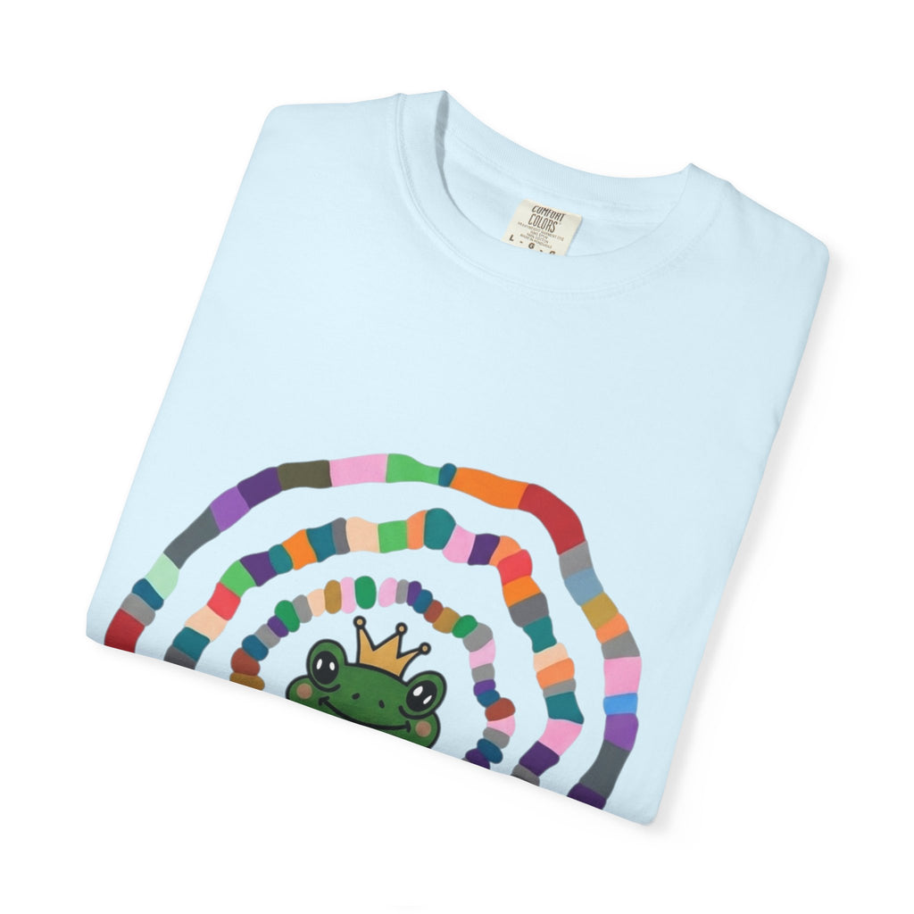 Crowned Frog Heart T-Shirt | Colorful Spiral Doodle