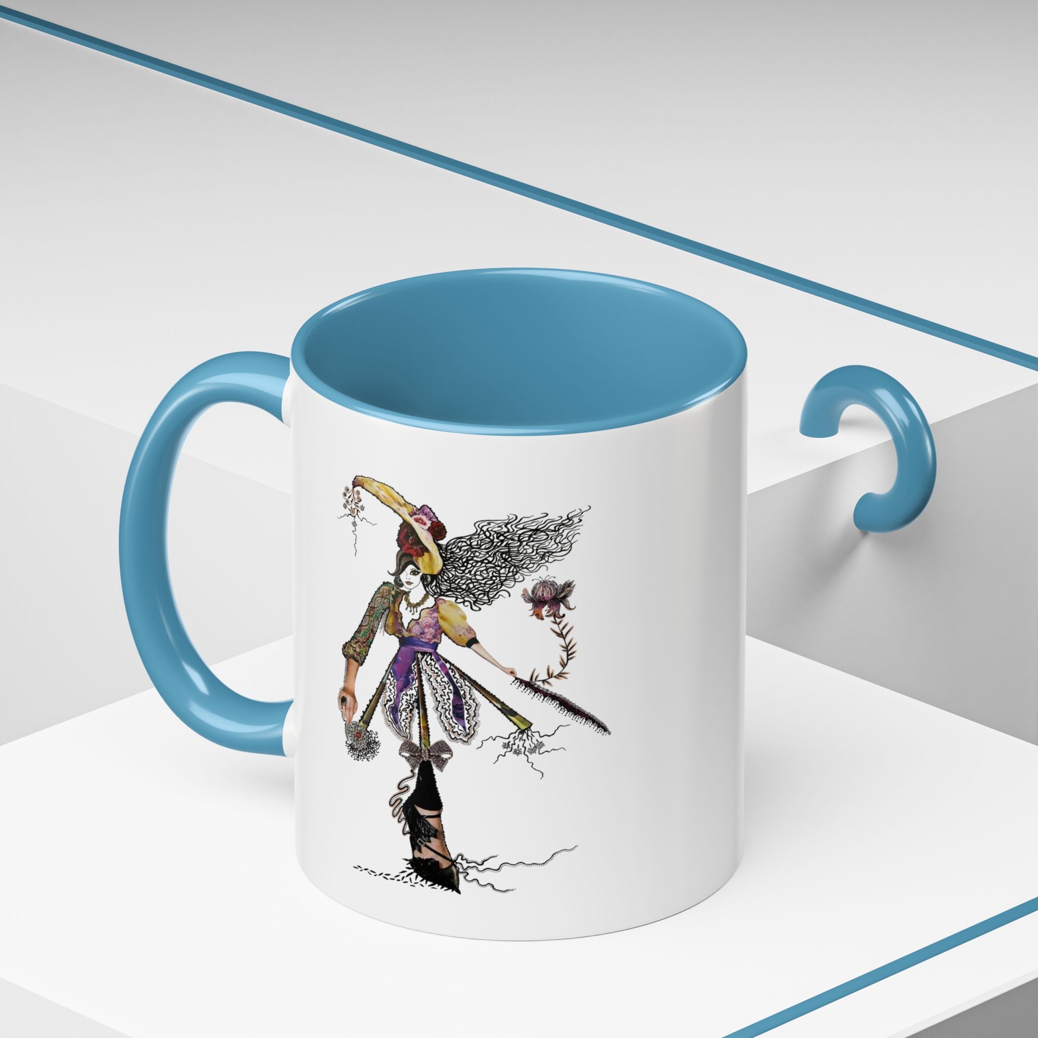 Whimsical Witch Illustration Mug | Accent Coffee Mug 11oz 15oz