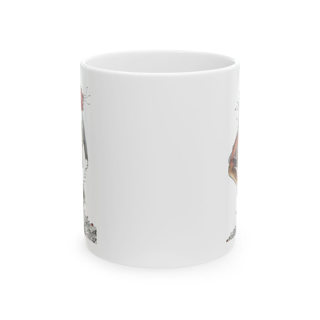 Floral Deer Illustration Mug | Ceramic Coffee Cup