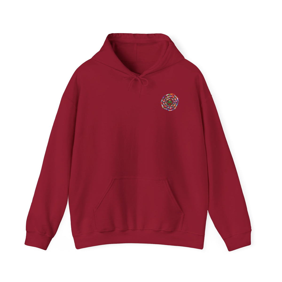 Floral Mandala Logo Hoodie | Small Chest Emblem Sweatshirt