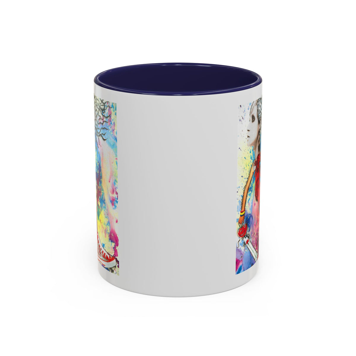 Colorful Abstract Woman Portrait Mug | Accent Coffee Mug