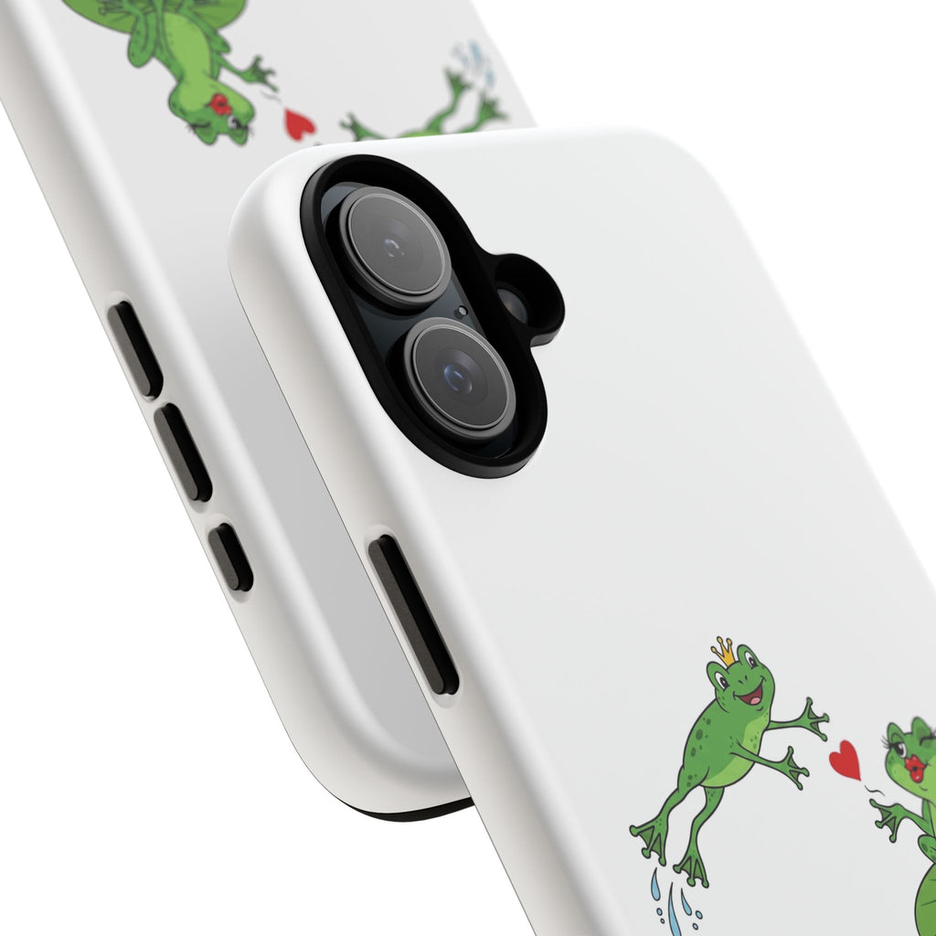 Kissing Frog Illustration Tough Phone Case | Cute Lily Pad Love Design