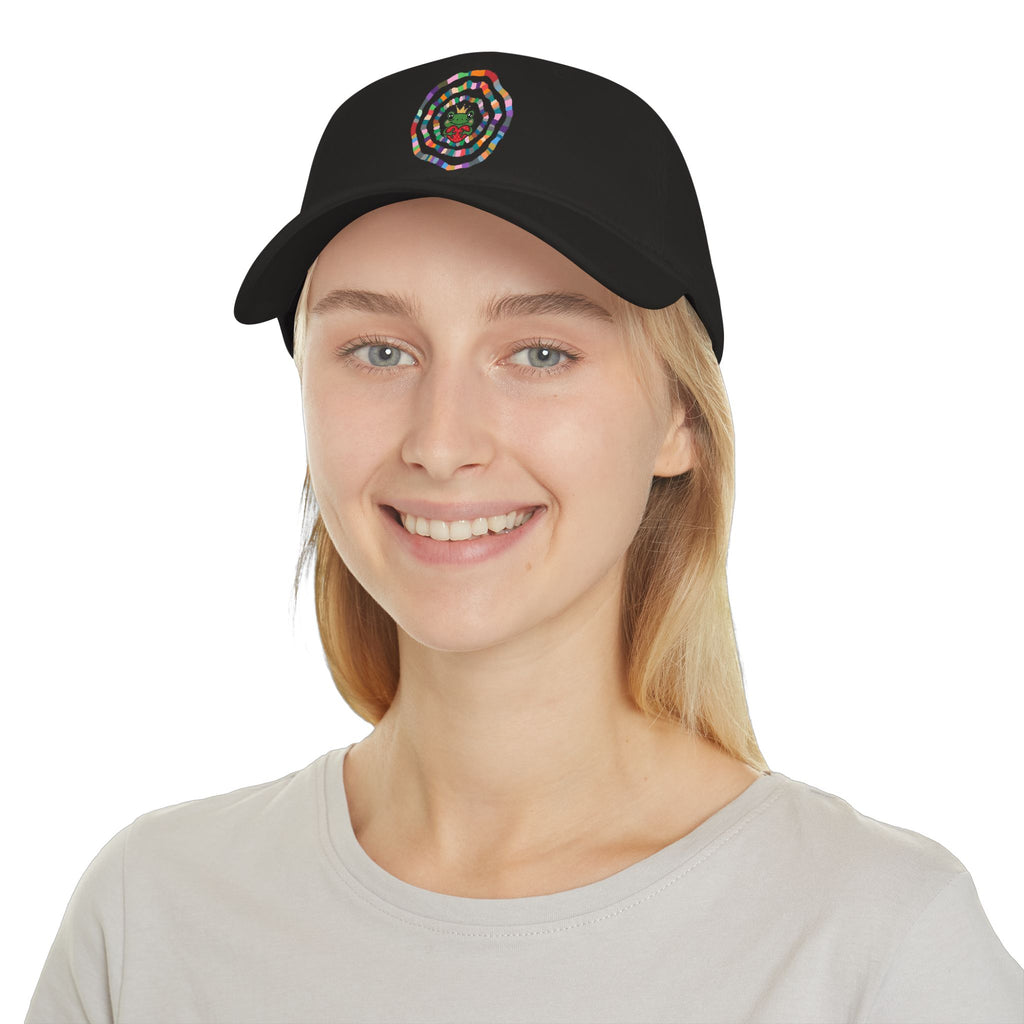 Colorful Spiral Sunflower Cap | Red Low Profile Baseball Cap