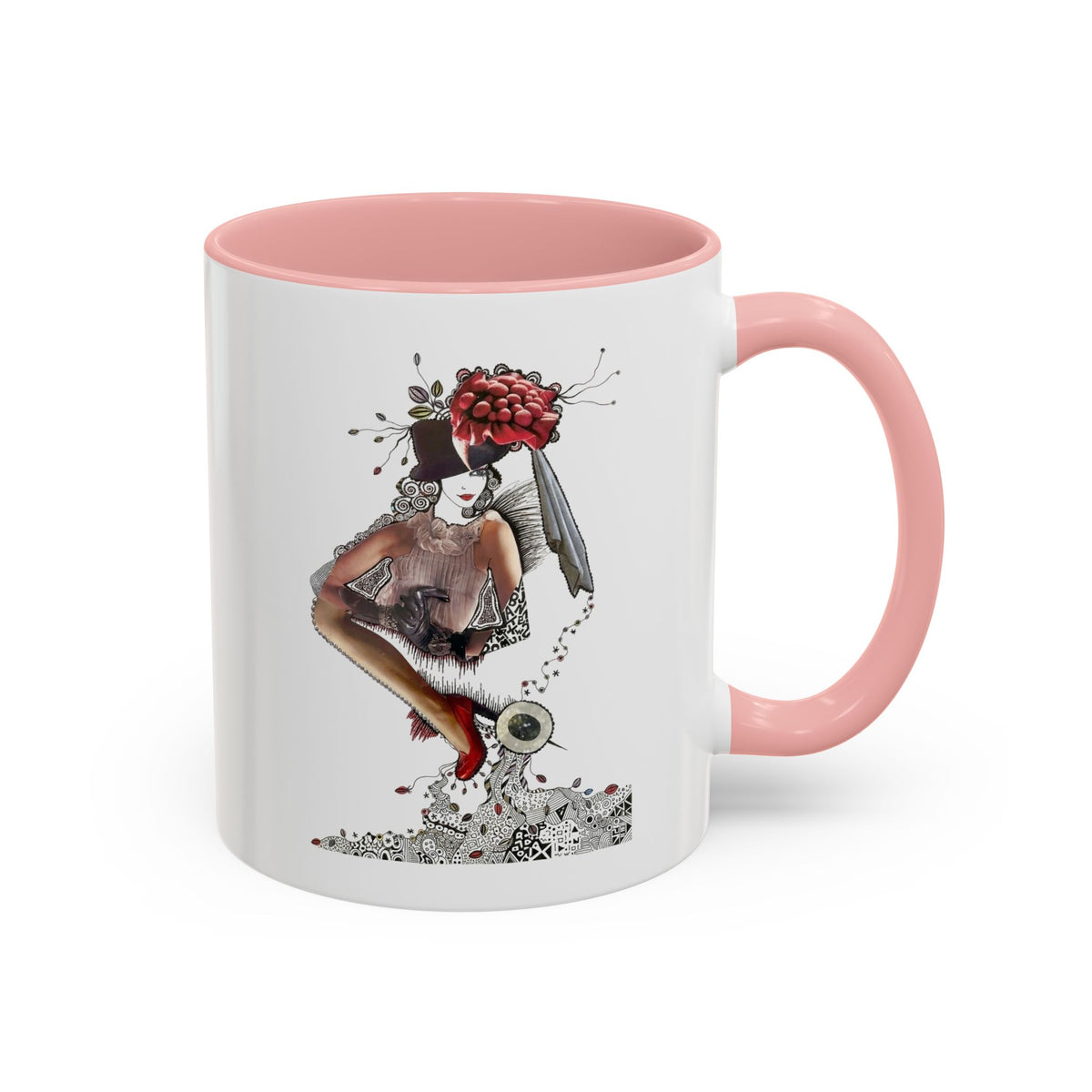 Floral Skull Pinup Mug | Accent Coffee Mug