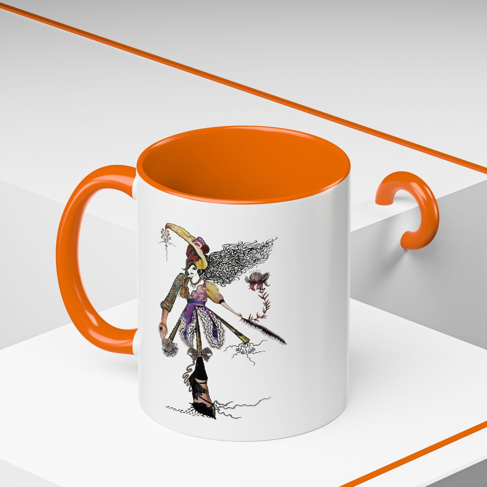 Whimsical Witch Illustration Mug | Accent Coffee Mug 11oz 15oz