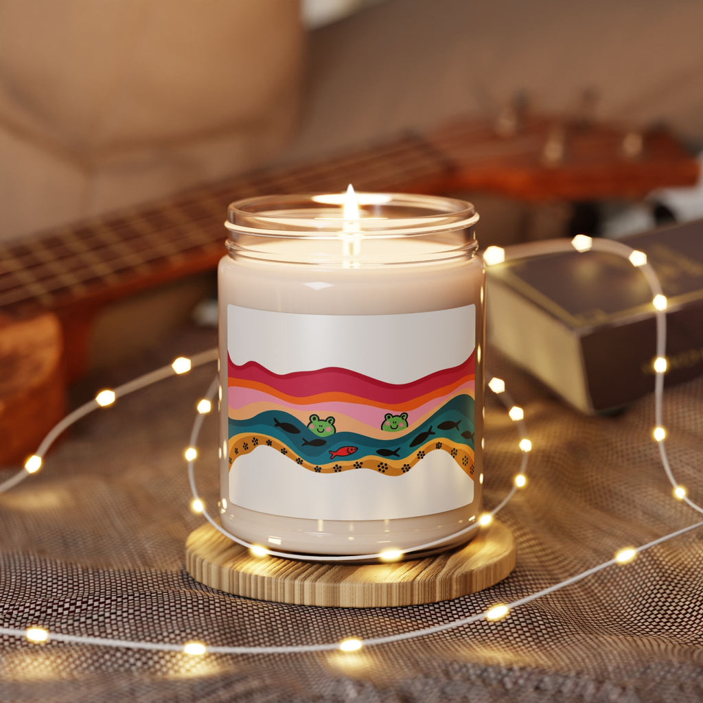 Soy Candle — Whimsical Sunset Frogs Scented Jar (9oz)