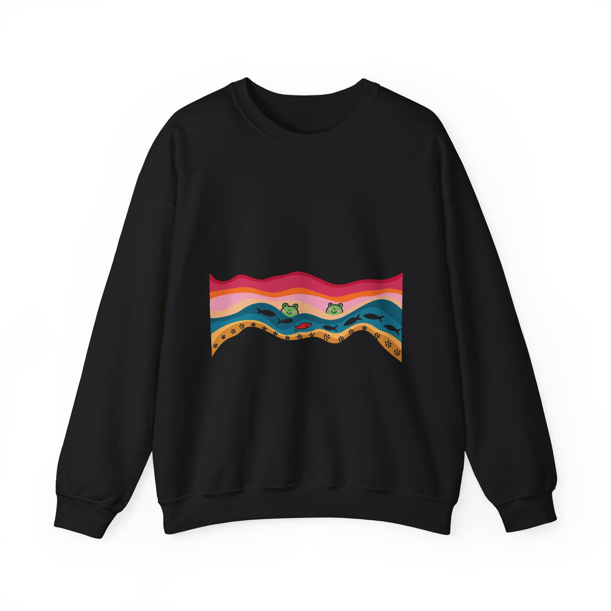 Desert Sunset Crewneck Sweatshirt — Retro Mountain & Cactus Graphic
