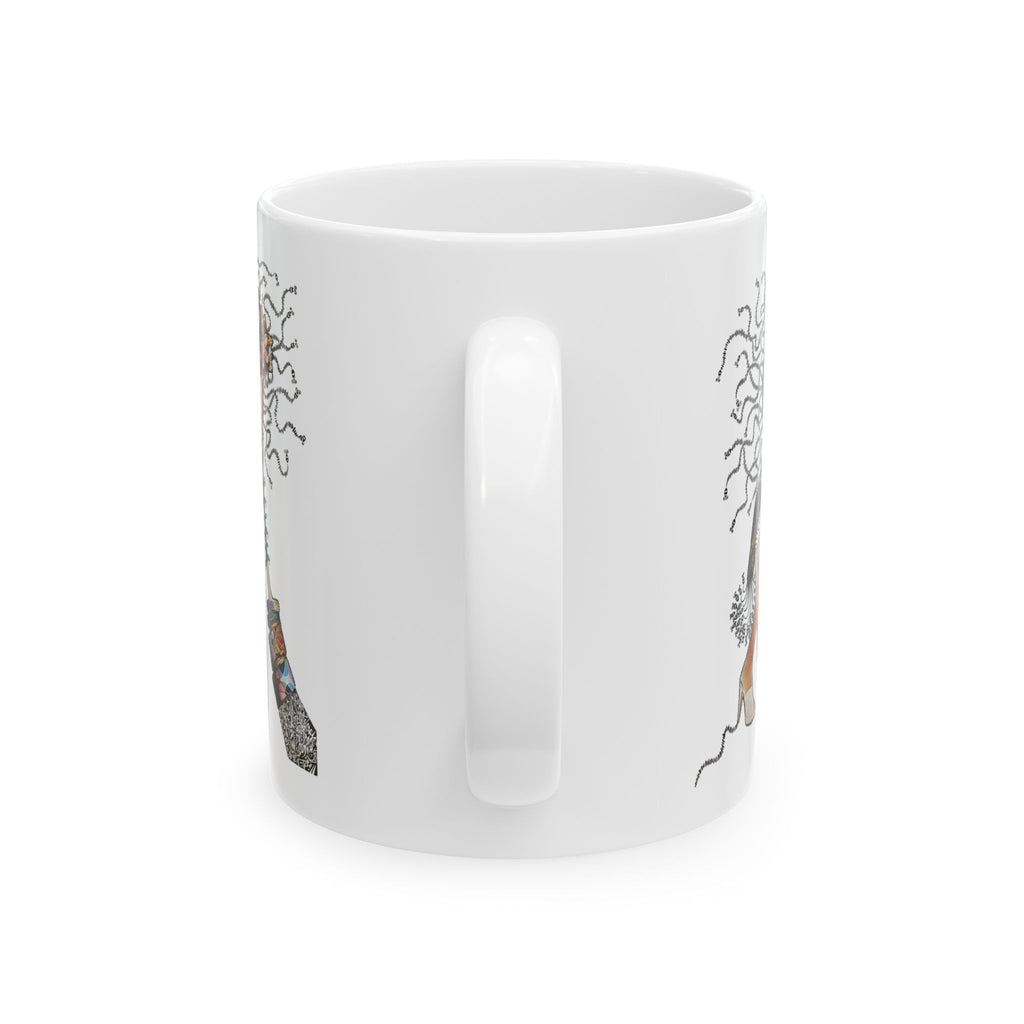 Boho Deer Illustration Mug | Ceramic Coffee Cup