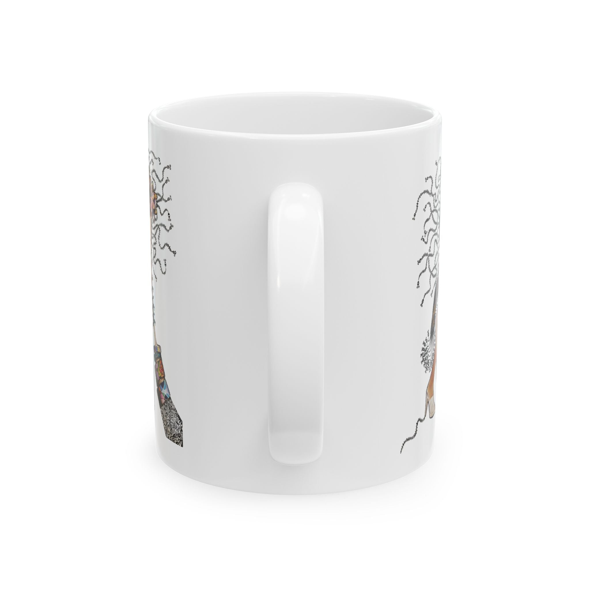 Boho Deer Illustration Mug | Ceramic Coffee Cup