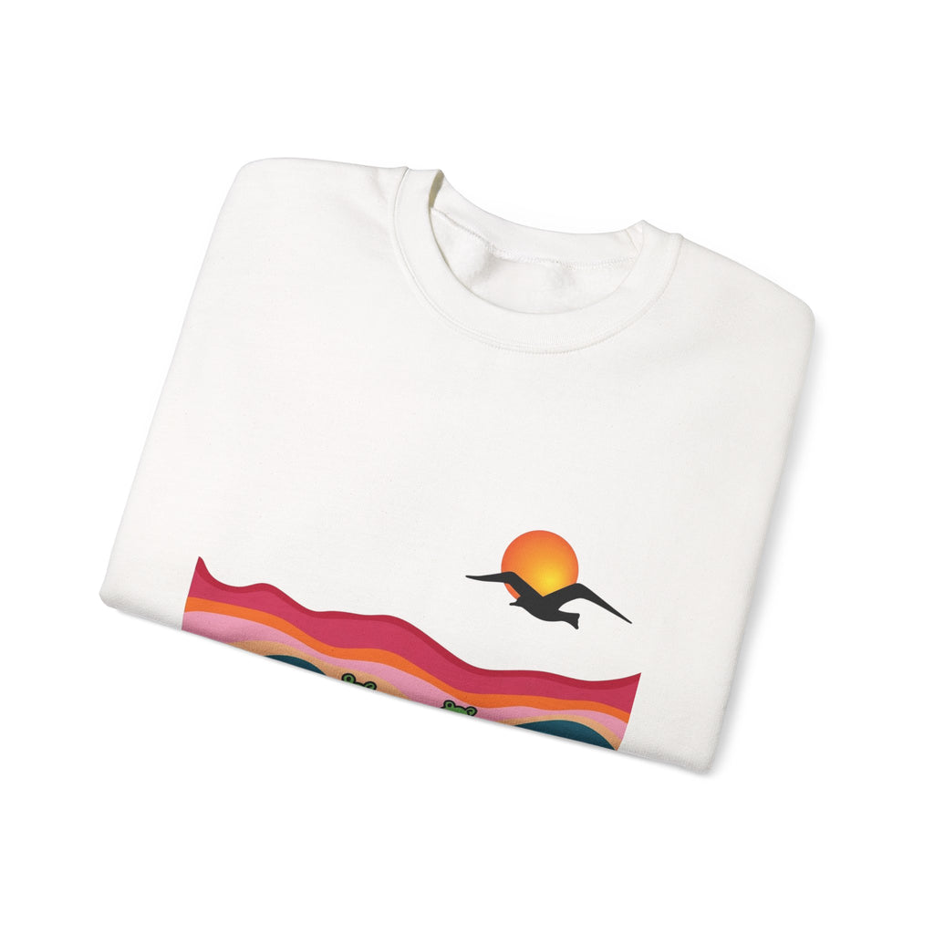 Desert Sunset Landscape Sweatshirt | Sunset Dunes with Road and Bird