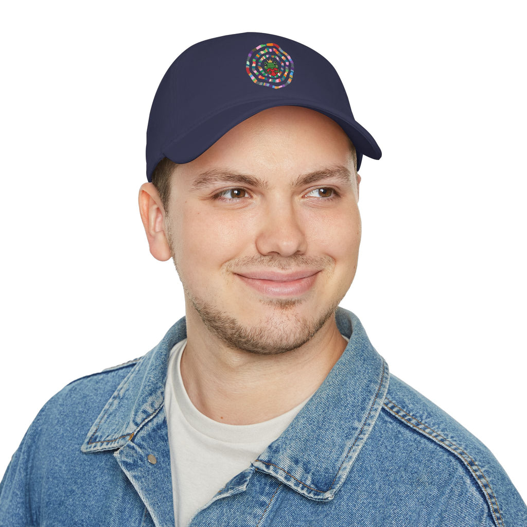 Colorful Spiral Sunflower Cap | Red Low Profile Baseball Cap